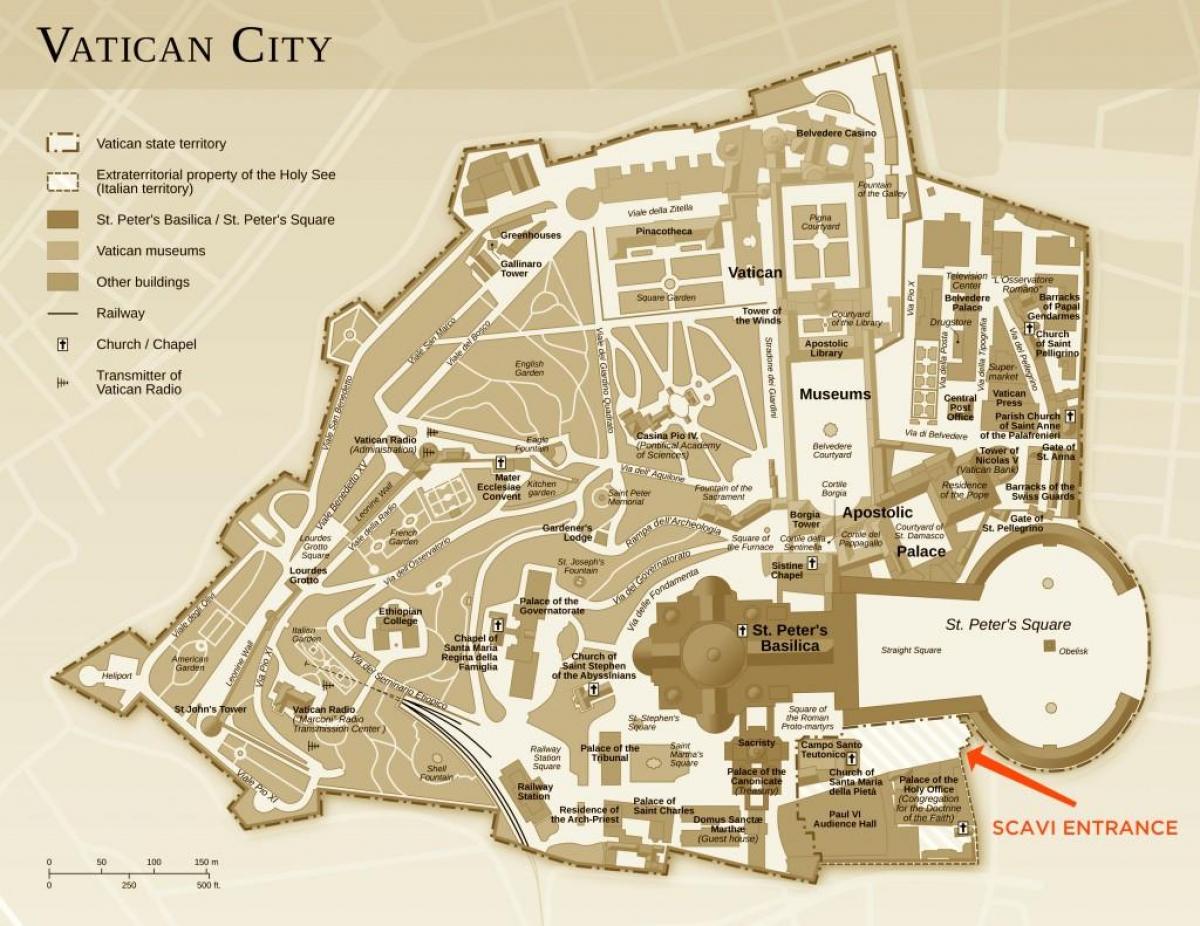 Peta penggalian pejabat kota Vatican